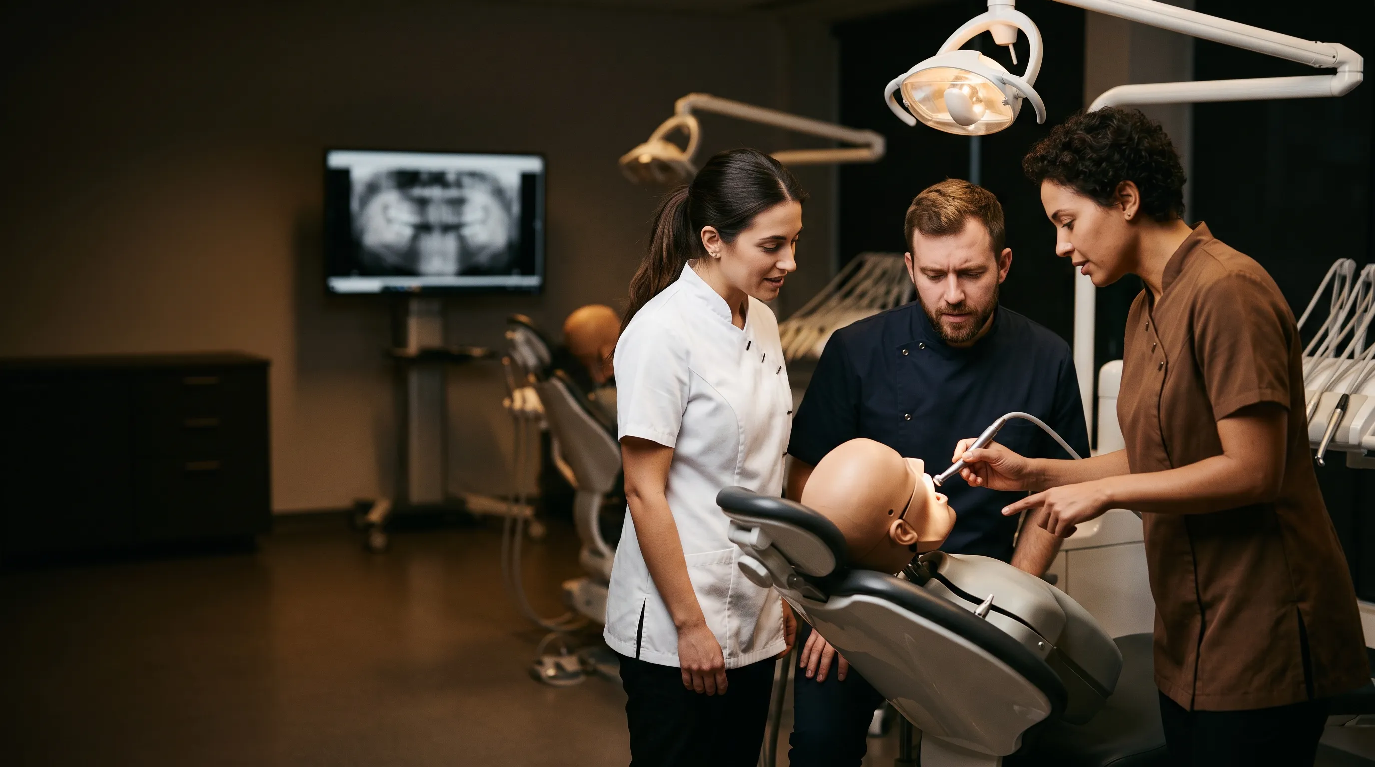 Une équipe dentaire en situation clinique